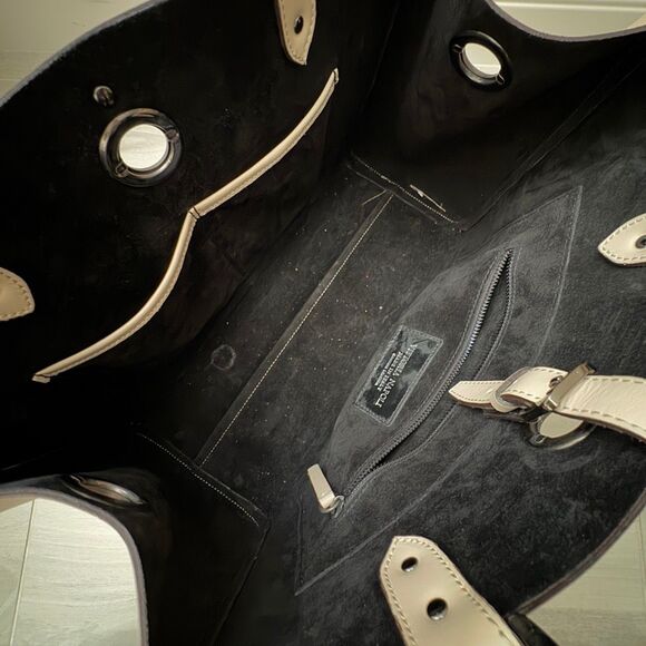 Vittoria Napoli Color-block Tote Bag Leather Made in Italy - Picture 11 of 11